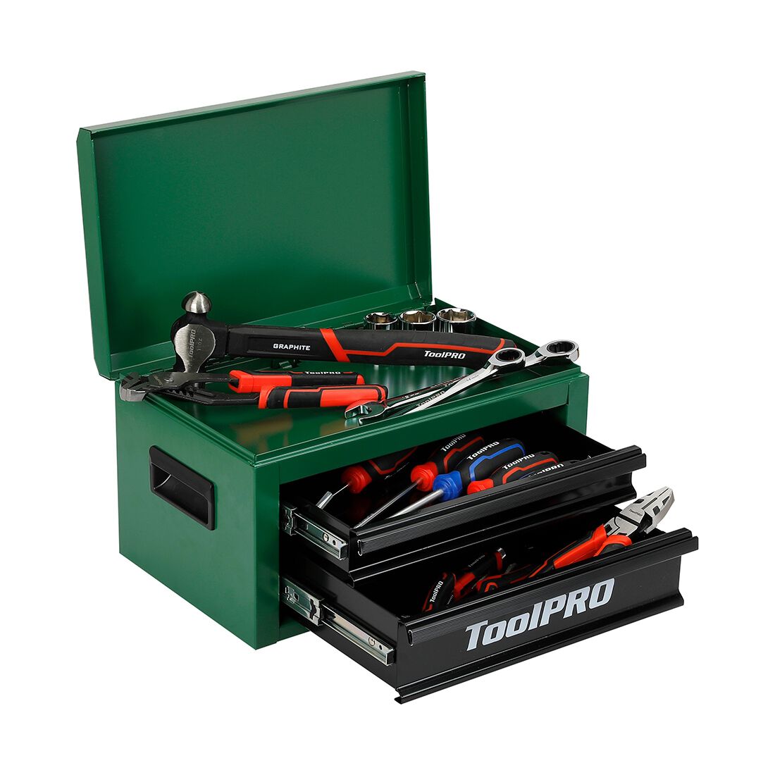 ToolPRO 15" Heavy Duty Mini Tool Chest Green, , scaau_hi-res