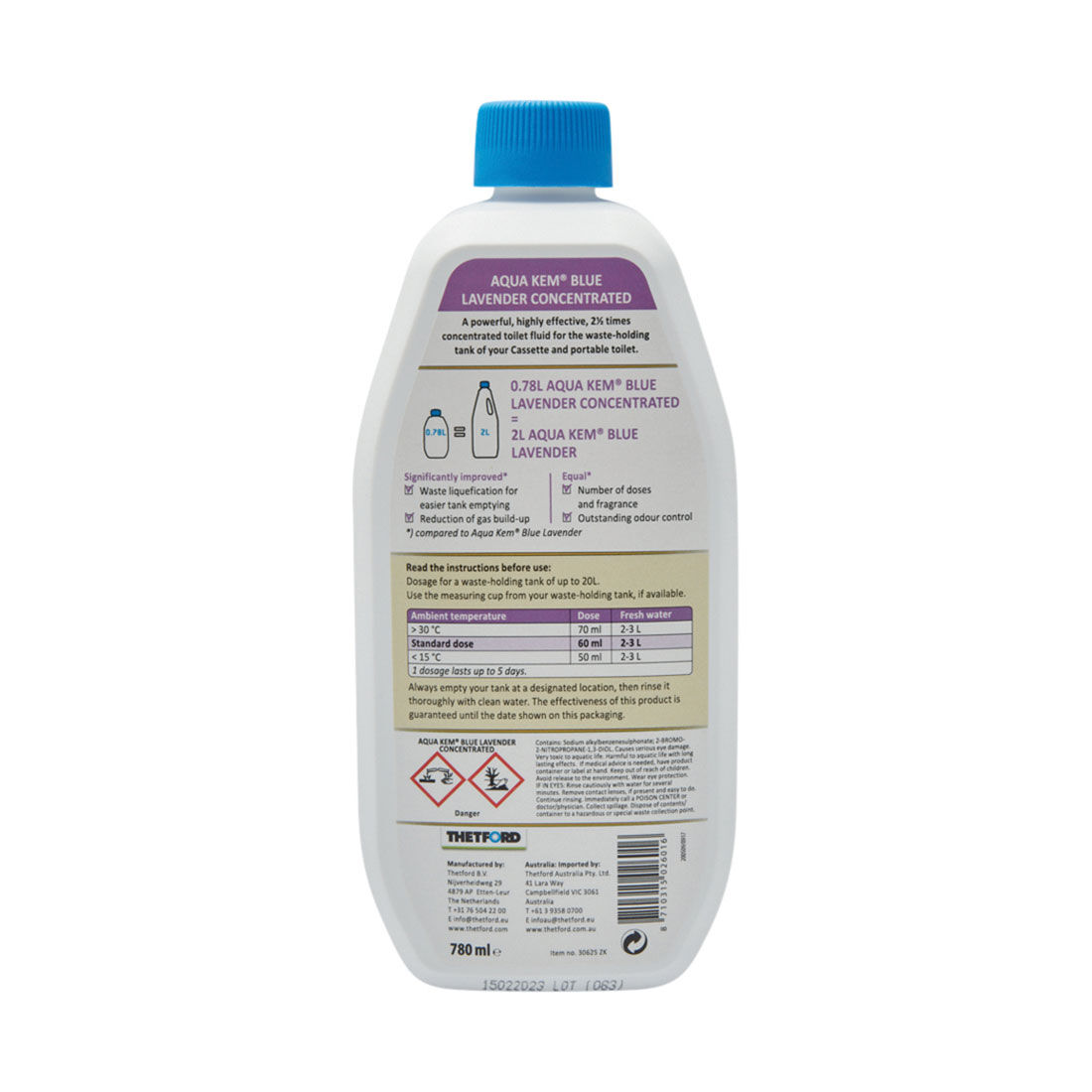 Thetford Aqua Kem Lavender Concentrate Toilet Additive 780ml, , scaau_hi-res
