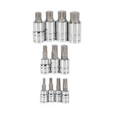 ToolPRO Hex Socket Set - 1/4, 3/8 & 1/2" Drive, Spline, 11 Piece, , scaau_hi-res