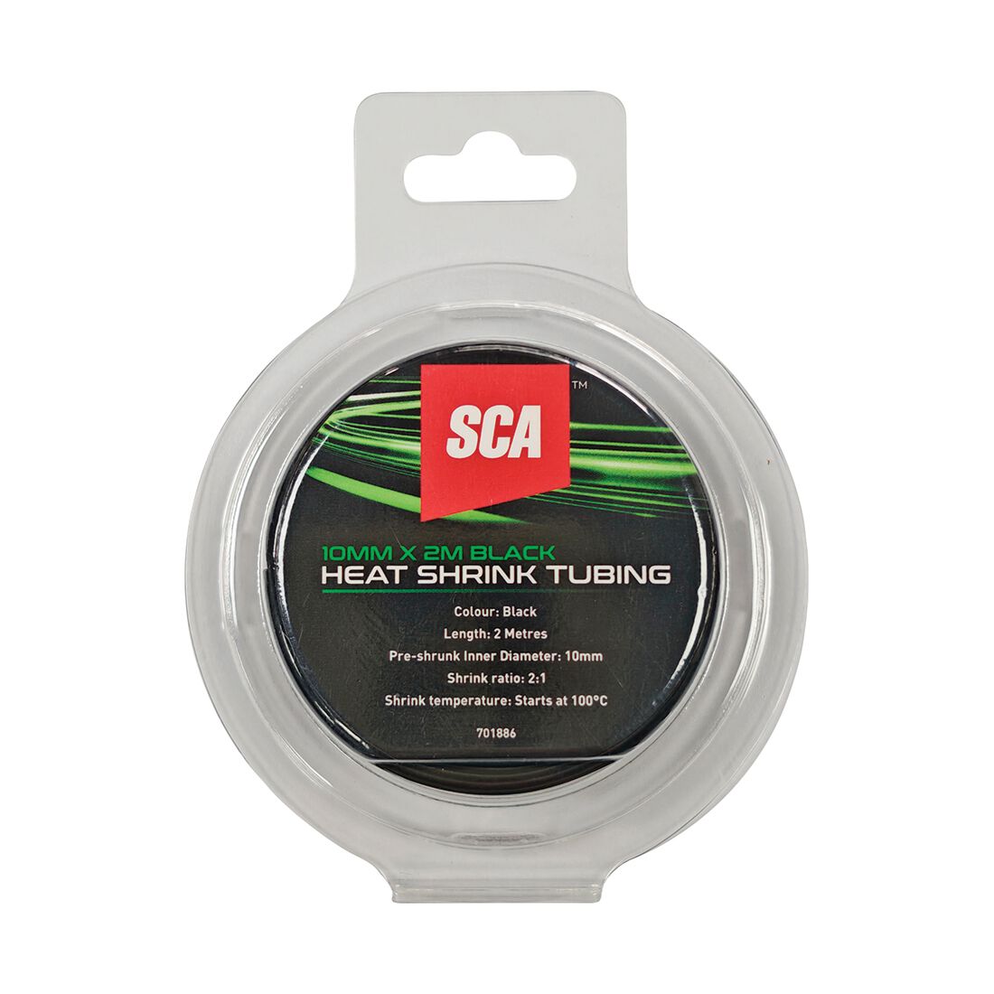 SCA Heat Shrink Tubing 10mm x 2m - Black, , scaau_hi-res