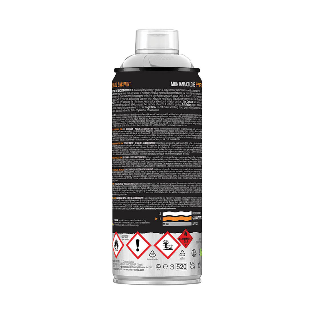 MTN Pro Galvanized Light Silver Zinc Spray Paint 400mL, , scaau_hi-res