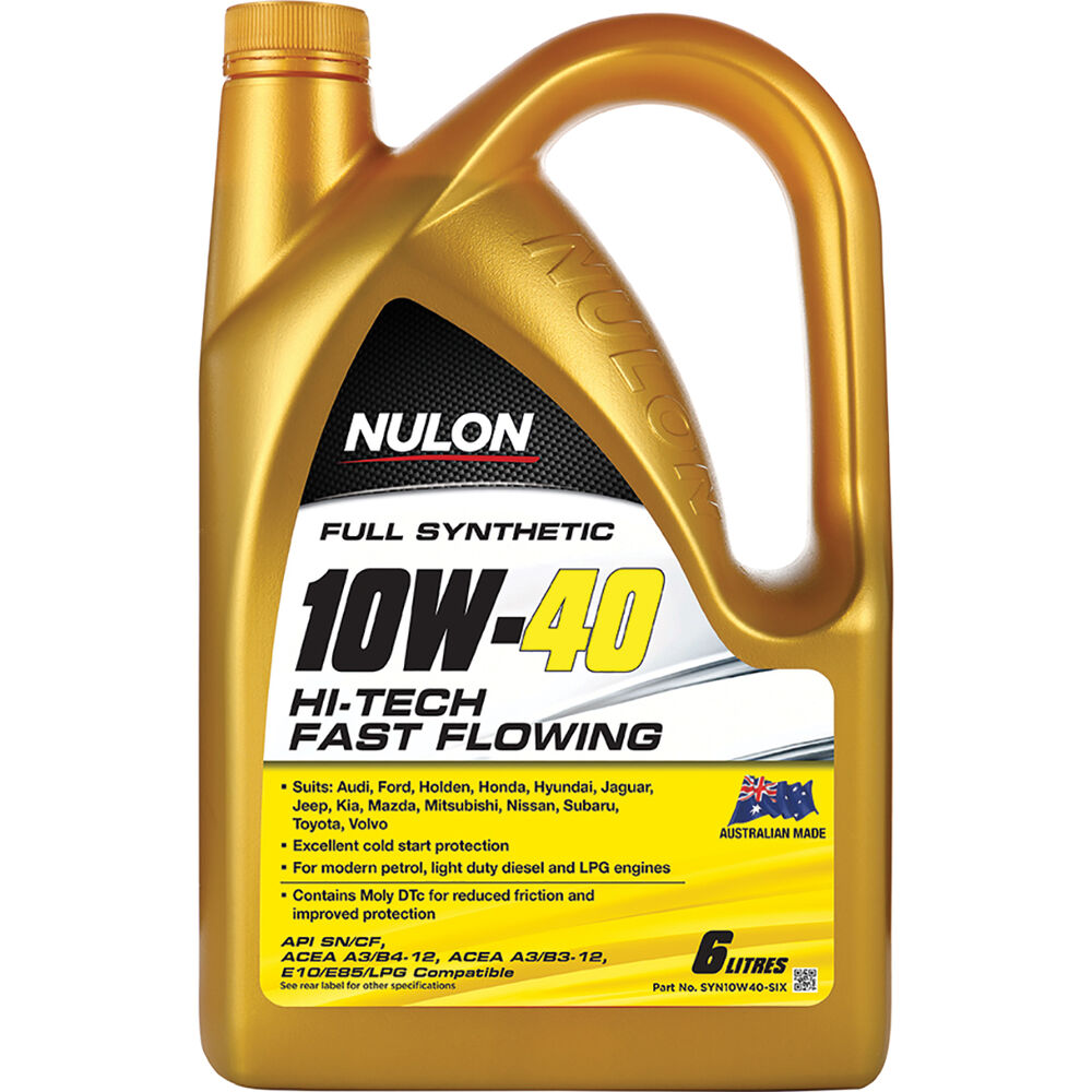 Nulon Full Synthetic HiTech Fast Flowing Engine Oil 10W40 6 Litre Supercheap Auto