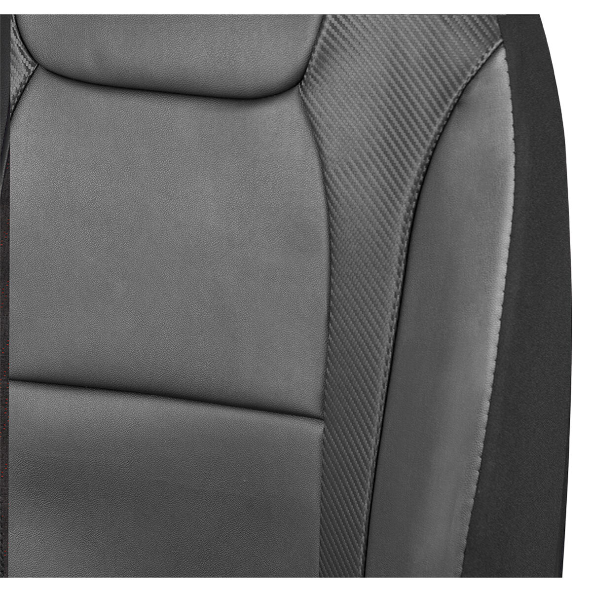 SCA Leather Look Seat Covers Black/Carbon Adjustable Headrests Airbag Compatible 30SAB, , scaau_hi-res