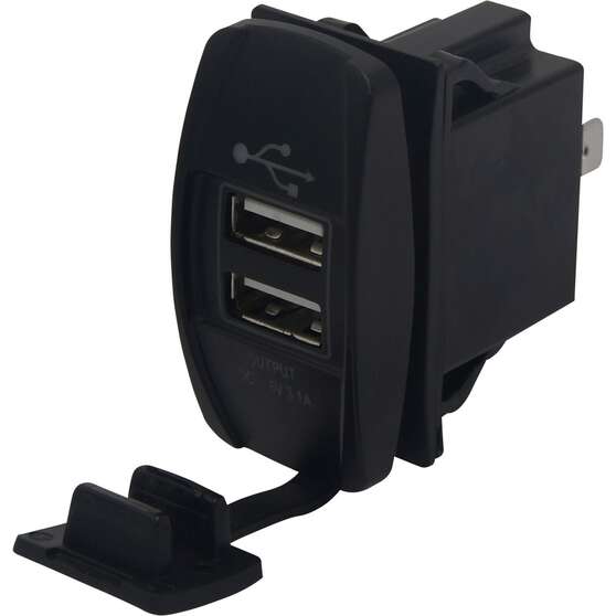 Panel Mount - Socket, Dual USB, , scaau_hi-res