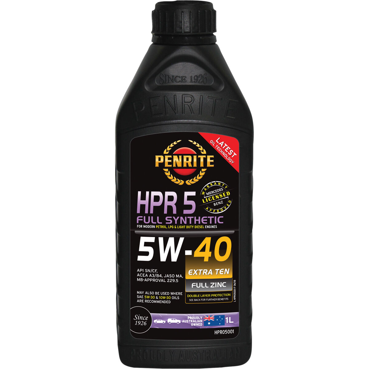 Penrite HPR 5 Engine Oil - 5W-40, 1 Litre, , scaau_hi-res