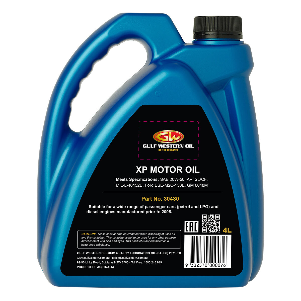 Gulf Western XP Engine Oil - 20W-50, 4 Litre, , scaau_hi-res
