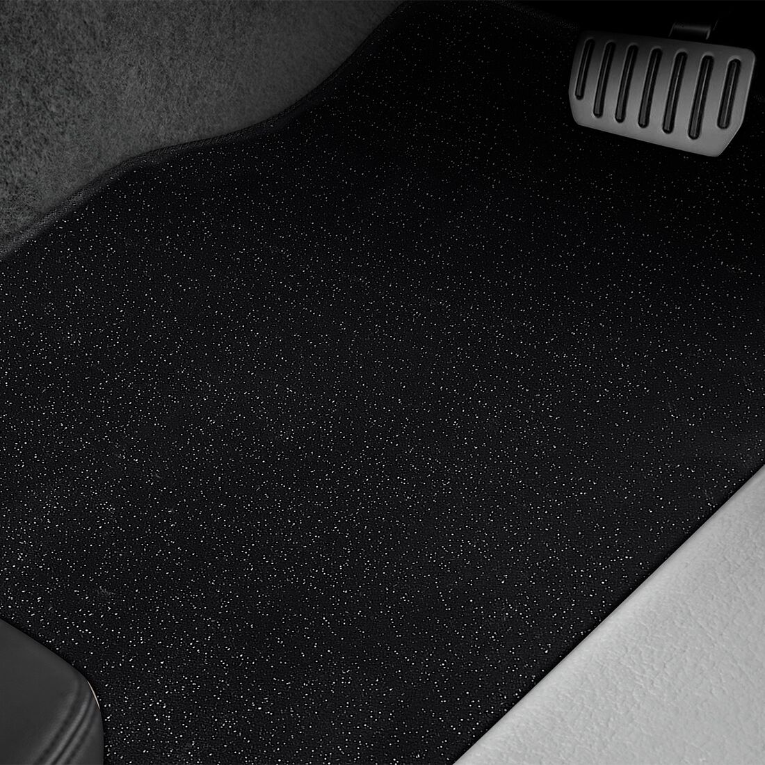 SCA Floor Mats Carpet Plush Black & Silver Set of 4, , scaau_hi-res
