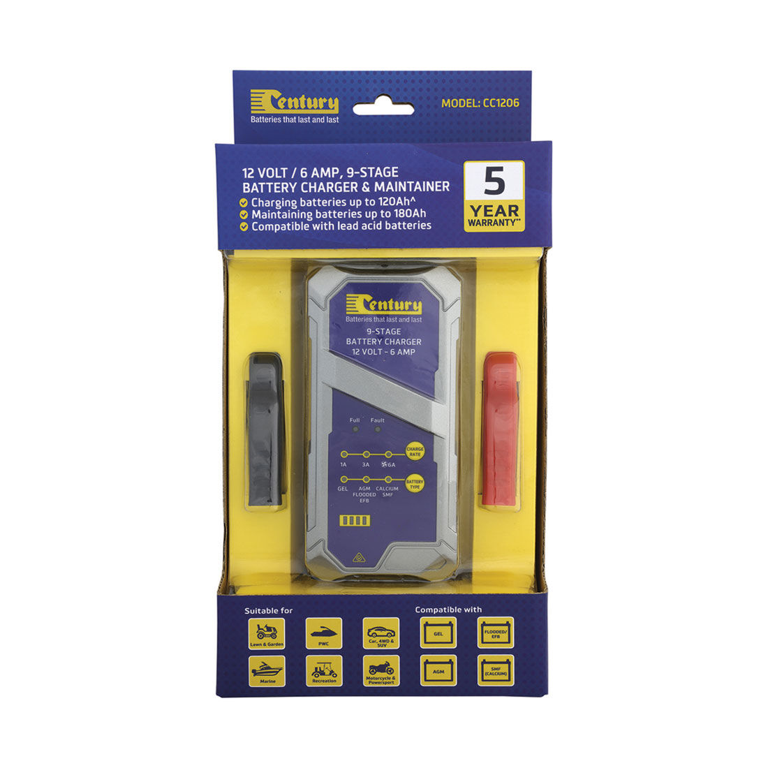 Century Battery Charger 9 Stage 1 / 3 / 6A, , scaau_hi-res