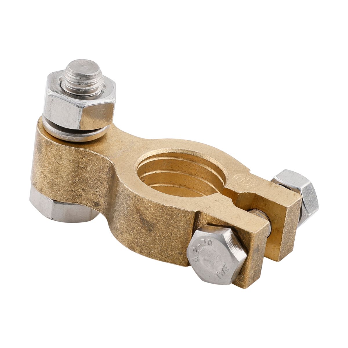Century Battery Terminal, Forged Brass, Bolt Type - Negative, , scaau_hi-res