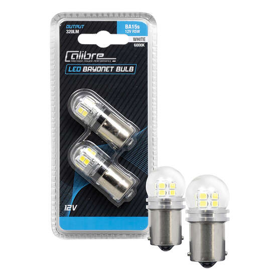 Calibre Automotive Globes - LED White Bayonet 12V, P21W, BA15S, , scaau_hi-res