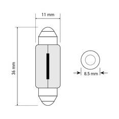 SCA Incandescent Globe - 11X36MM 12V 5W - 2 Pack, , scaau_hi-res