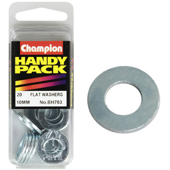 Champion Flat Steel Washer - 10mm, BH703, Handy Pack, , scaau_hi-res