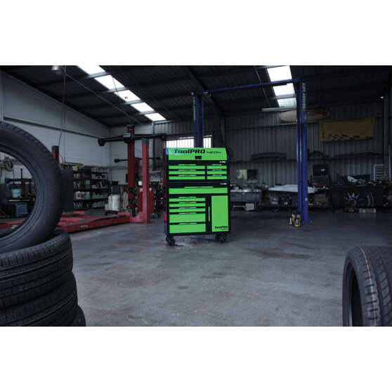 ToolPRO Neon Tool Chest Green 6 Drawer 42 Inch, , scaau_hi-res