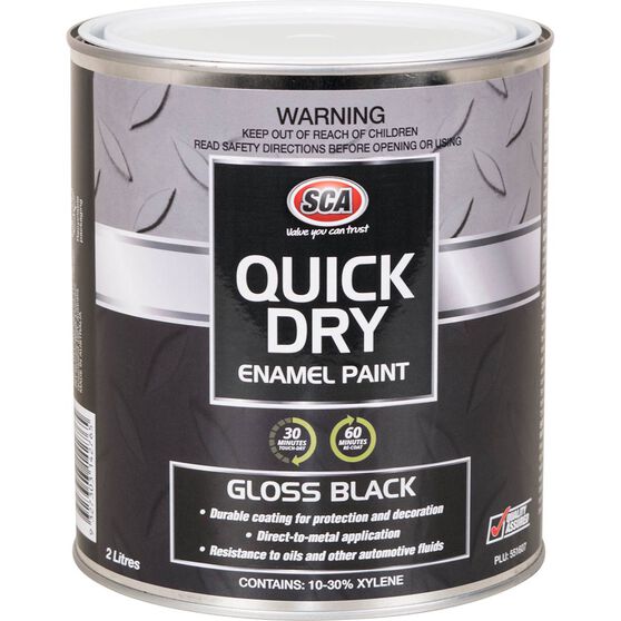 SCA Quick Dry Enamel, Black - 2 Litre, , scaau_hi-res