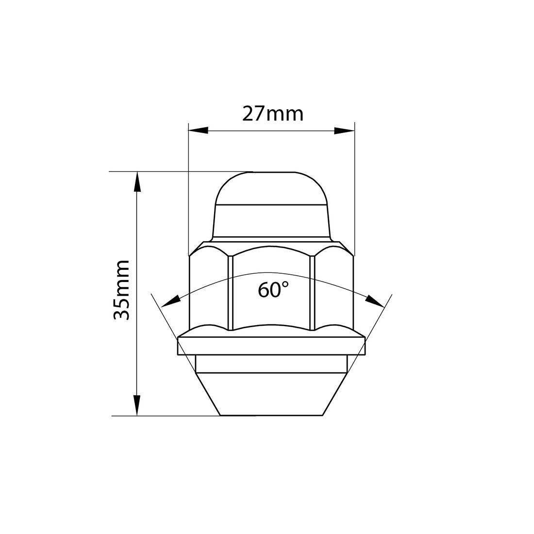 Tridon Wheel Nuts M12x1.5. Tapered Seat. 21mm Hex, , scaau_hi-res