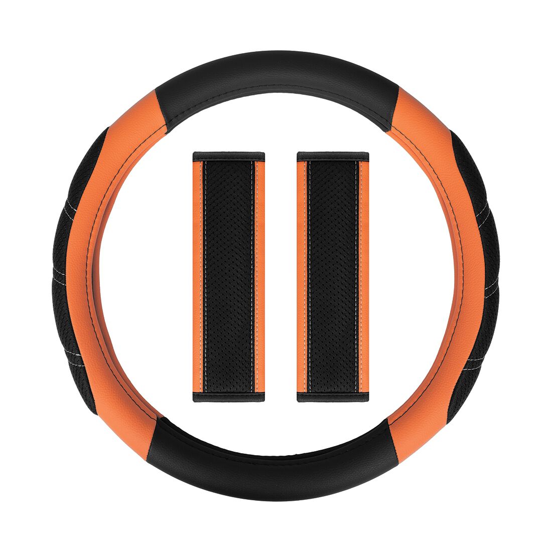 SCA Steering Wheel Cover & Seat Belt Buddie Set Orange, , scaau_hi-res