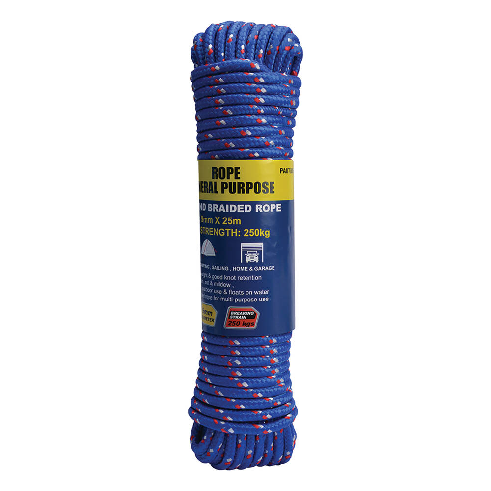 9inch Rope Gripwell Diamond Braided Polypropylene Rope 9mm x 25m | Supercheap Auto
