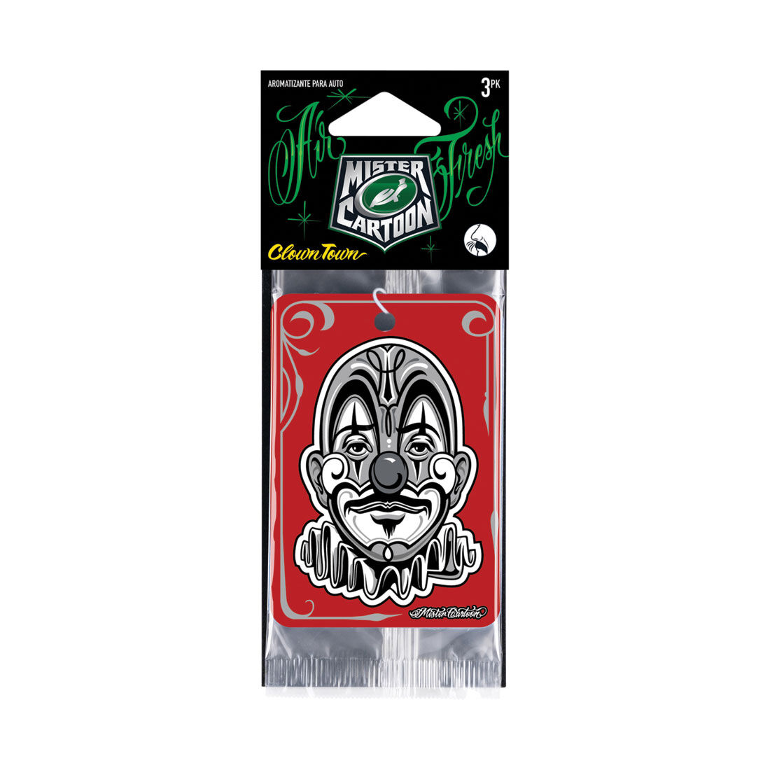 Turtle Wax x Mister Cartoon Air Freshener Clown 3 Pack, , scaau_hi-res
