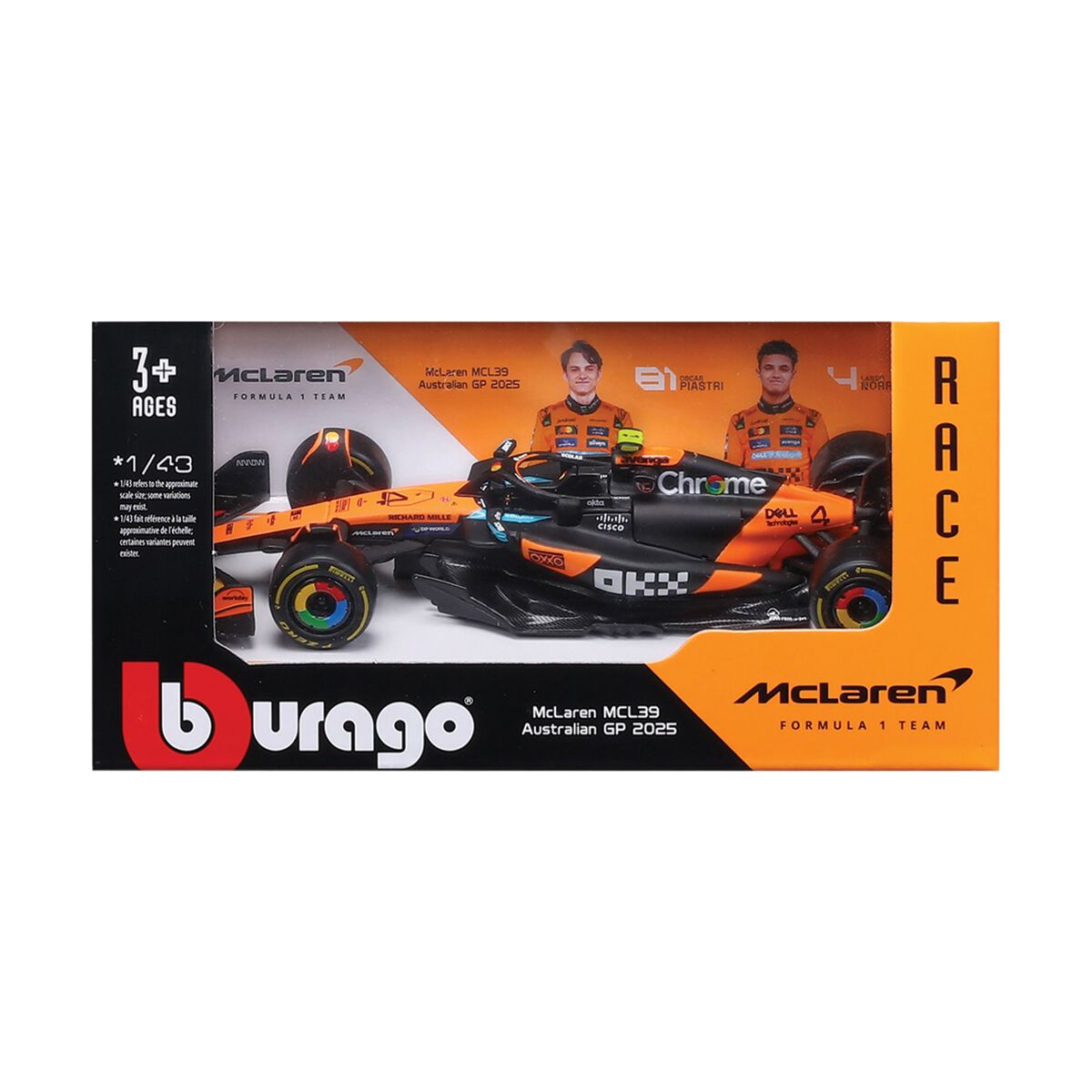 1:43 Die Cast 2025 McLaren #4 Norris, , scaau_hi-res