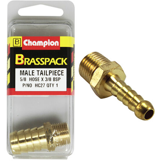 Champion Brass Pack Male Hose Barb HC27, 5/8" X 3/8", , scaau_hi-res