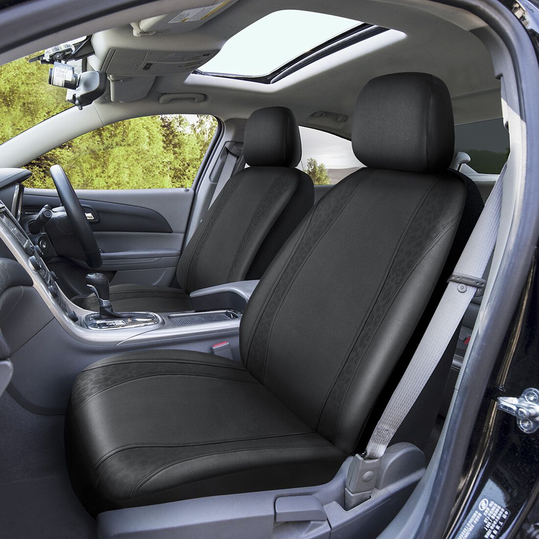 SCA Seat Cover Black Leopard Leather Look, Adjustable Headrests, Airbag Compatible, Size 30A, , scaau_hi-res
