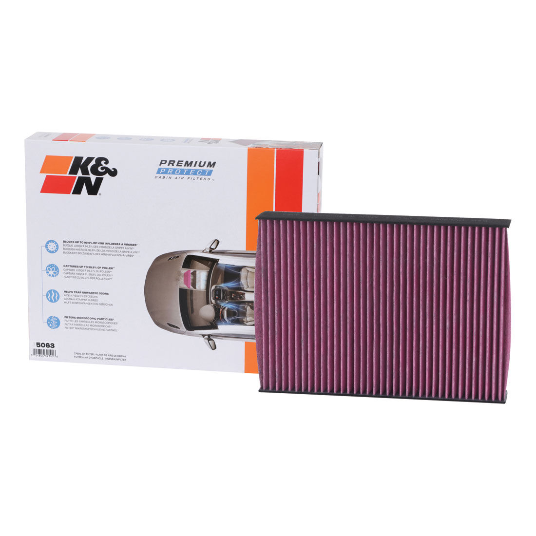 K&N Premium Disposable Cabin Air Filter DVF5063, , scaau_hi-res