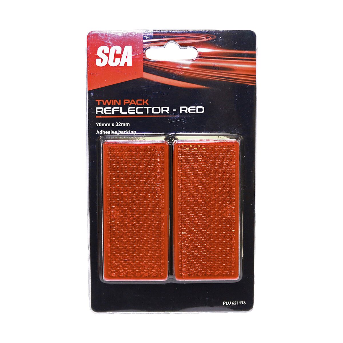 SCA Reflector Twin Pack Rectangular Red 70 x 32mm, , scaau_hi-res