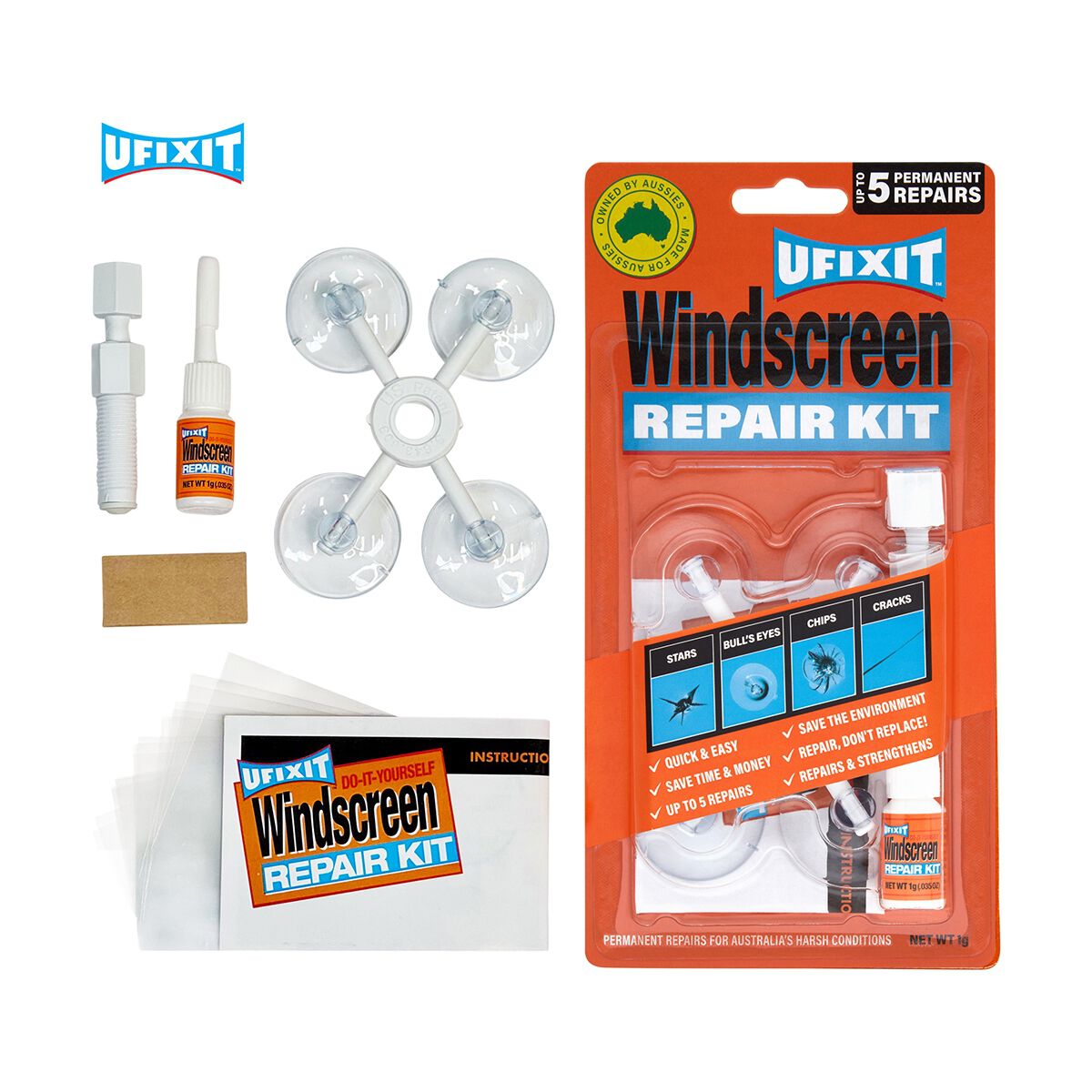 Ufixit Windscreen Repair Kit, , scaau_hi-res