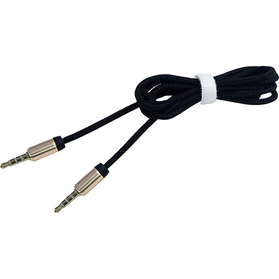 SCA Auxiliary Cable Braided - Black, 3.5mm to 3.5mm, , scaau_hi-res