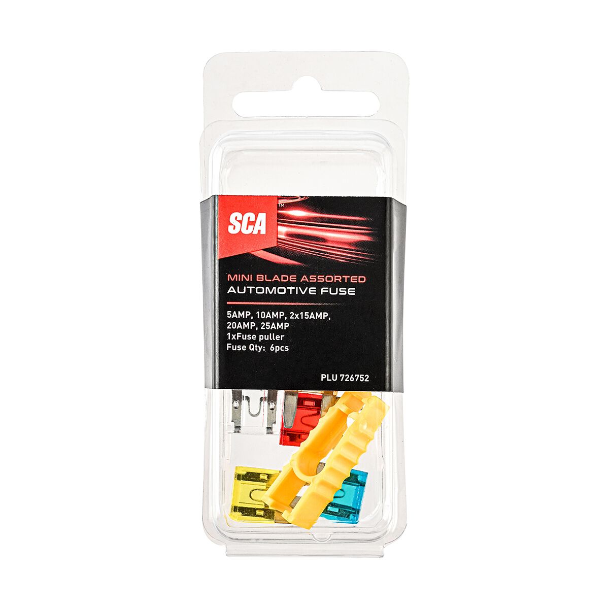 SCA Automotive Fuses - Mini Blade Assorted, 6 Pack, , scaau_hi-res