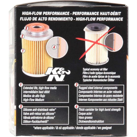 K&N Wrench Off Performance Gold Oil Filter - HP-1008 (Interchangeable