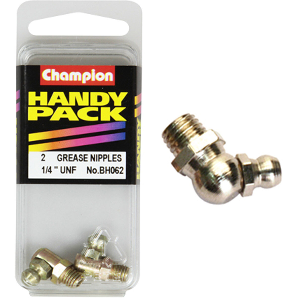 Champion Handy Pack Grease Nipples BH062, 1/4" UNF, 90&deg;, , scaau_hi-res