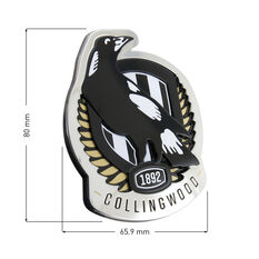 Collingwood Magpies AFL Supporter 3D Chrome Logo, , scaau_hi-res