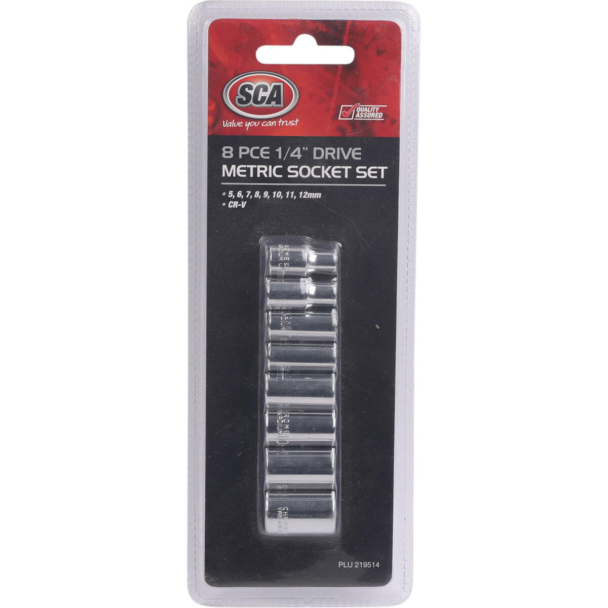 SCA Socket Set 1/4" Drive Metric 8 Piece, , scaau_hi-res