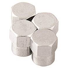 SCA Valve Caps - Chrome Hex, 4 Piece, , scaau_hi-res