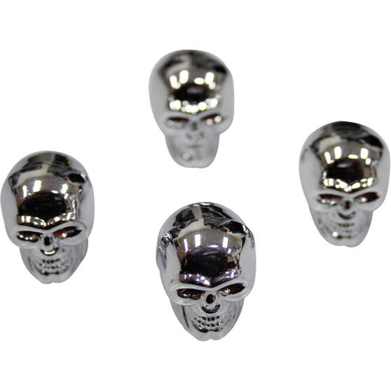 SCA Valve Cap Set - Silver Skull, , scaau_hi-res