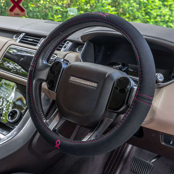 NBCF Pink Ribbon Steering Wheel Cover & Seat Belt Buddies, , scaau_hi-res