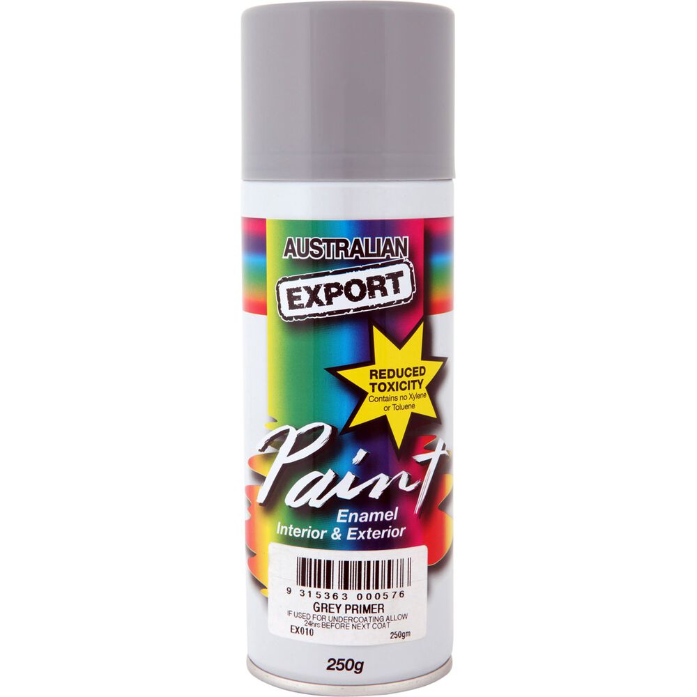 Export Aerosol Paint Enamel, Grey Primer, 250g Supercheap Auto