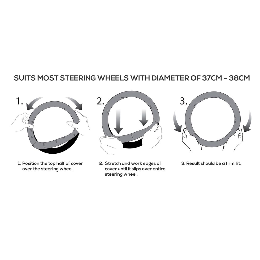 Holden Heritage Belmont Rigid Steering Wheel Cover - Black, , scaau_hi-res