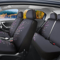 SCA Blossom Seat Cover Pack Purple/Orange Adjustable Headrests Airbag Compatible 30&06H SAB, , scaau_hi-res
