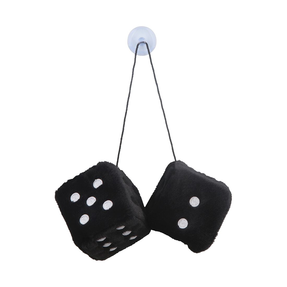 Hanging Fluffy Plush Dice Black, , scaau_hi-res