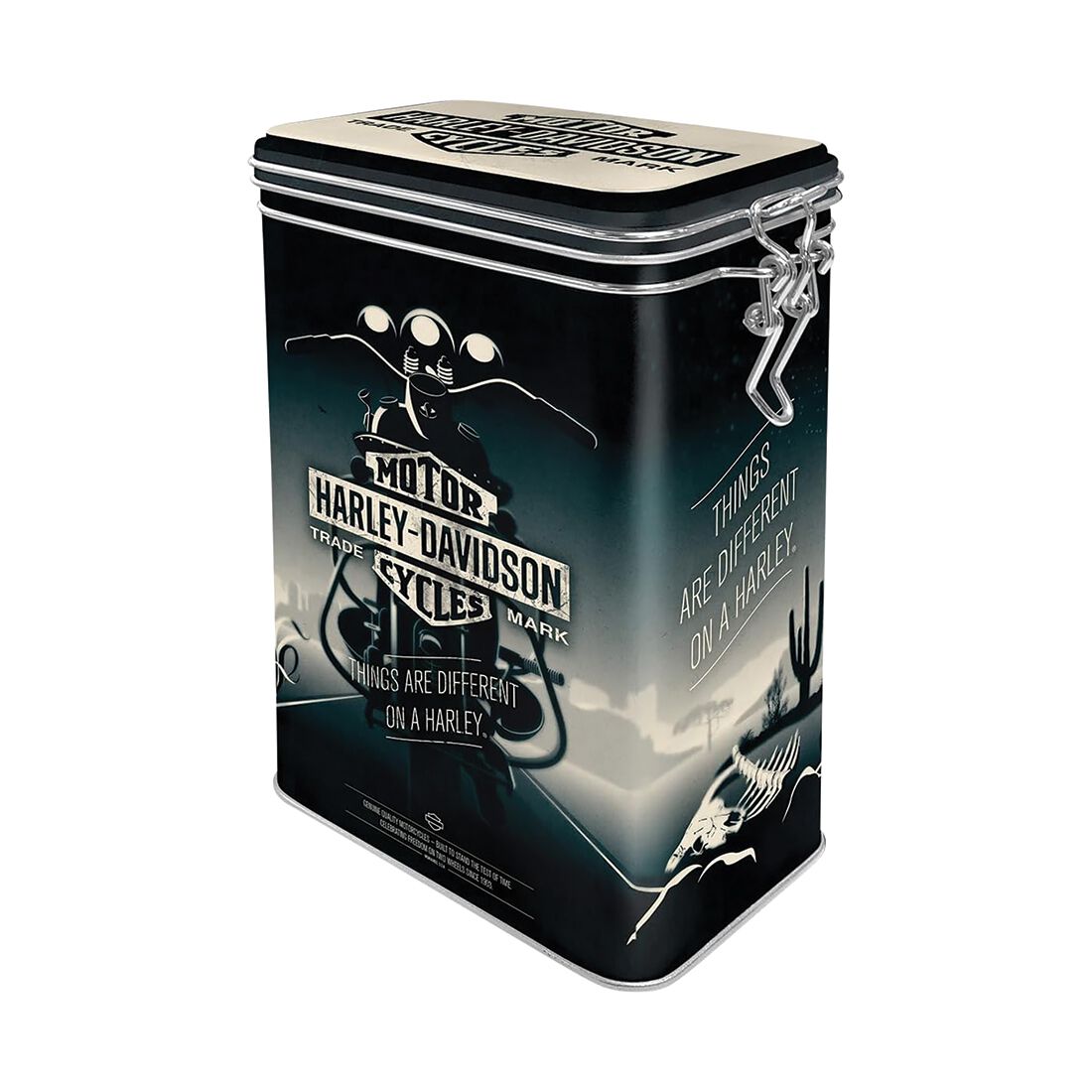 Nostalgic-Art Clip Top Tin Box - Harley Davidson - Things Are Different, , scaau_hi-res