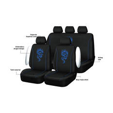 SCA Dragon Seat Cover Pack Blue Adjustable Headrests Airbag Compatible 30&06H SAB, , scaau_hi-res