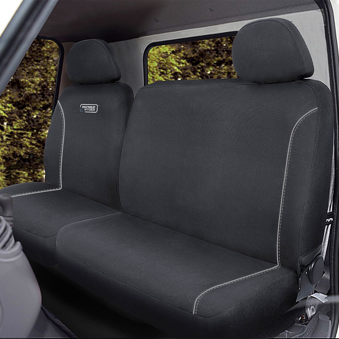 Ridge Ryder Canvas Piping Seat Covers Black/Grey 301SAB, , scaau_hi-res