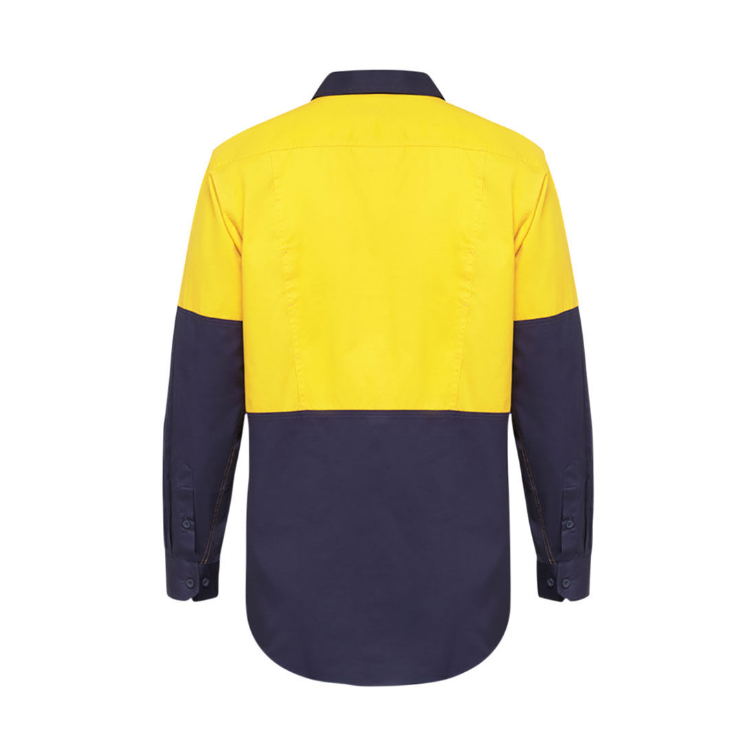 Hard Yakka Koolgear Hi Vis 2Tone Vented Long-Sleeved Yellow/Navy Yellow M, Yellow, scaau_hi-res