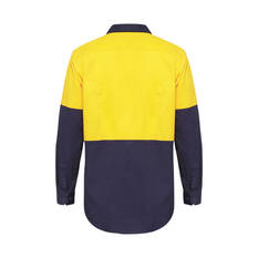 Hard Yakka Koolgear Hi Vis 2Tone Vented Long-Sleeved Yellow/Navy Yellow M, Yellow, scaau_hi-res