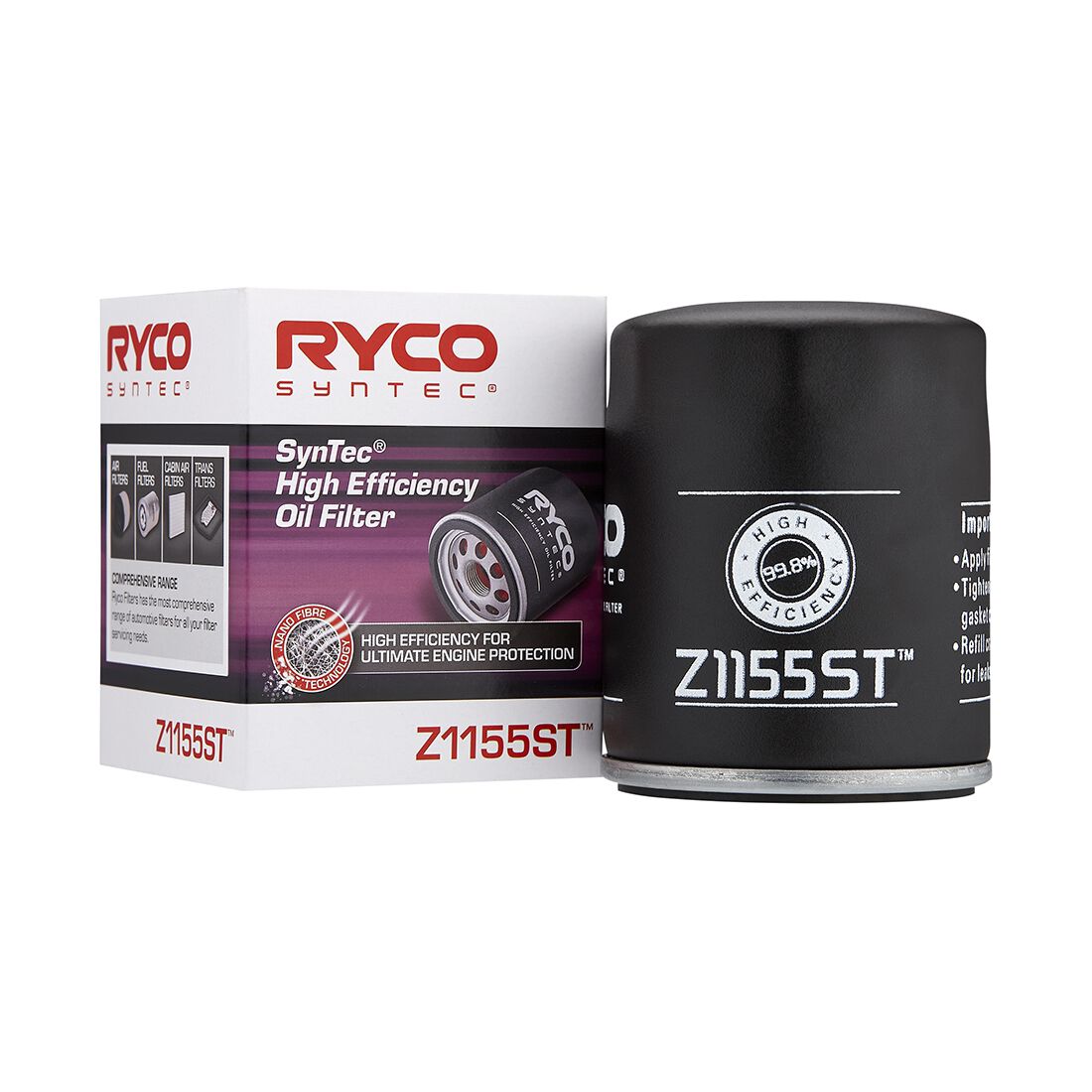 Ryco SynTec Oil Filter - Z1155ST (Interchangeable with Z1155), , scaau_hi-res