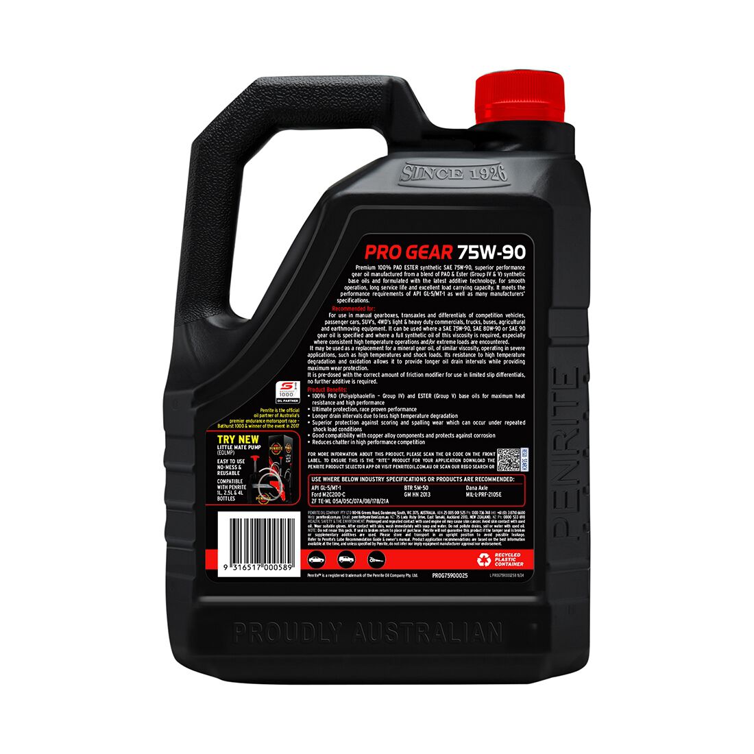 Penrite Pro Gear Oil - 75W-90 2.5 Litre, , scaau_hi-res