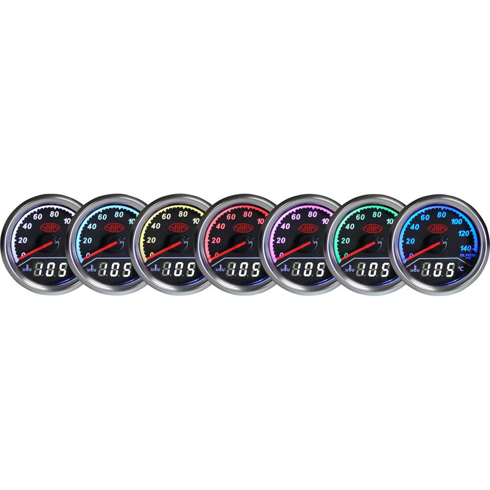 SAAS Dual Oil Pressure / Water Temperature Trax Gauge Black