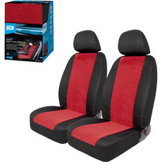 SCA Cord Seat Covers Red/Black Adjustable Headrests Airbag Compatible, , scaau_hi-res
